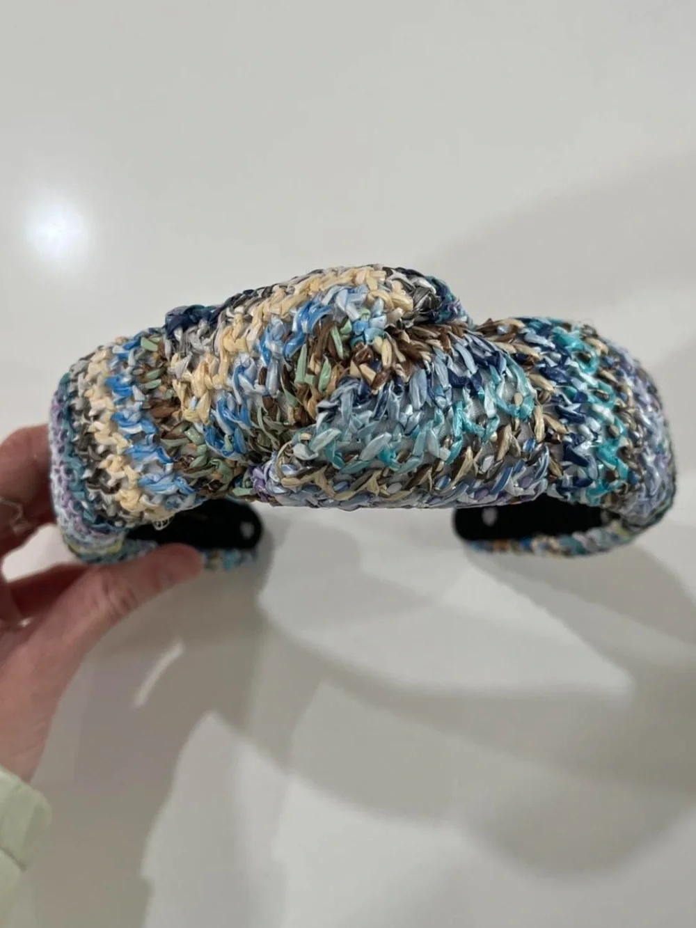 Lele Sadoughi Multicolor Knit Headband - Blue, Purple, Cream, Tan